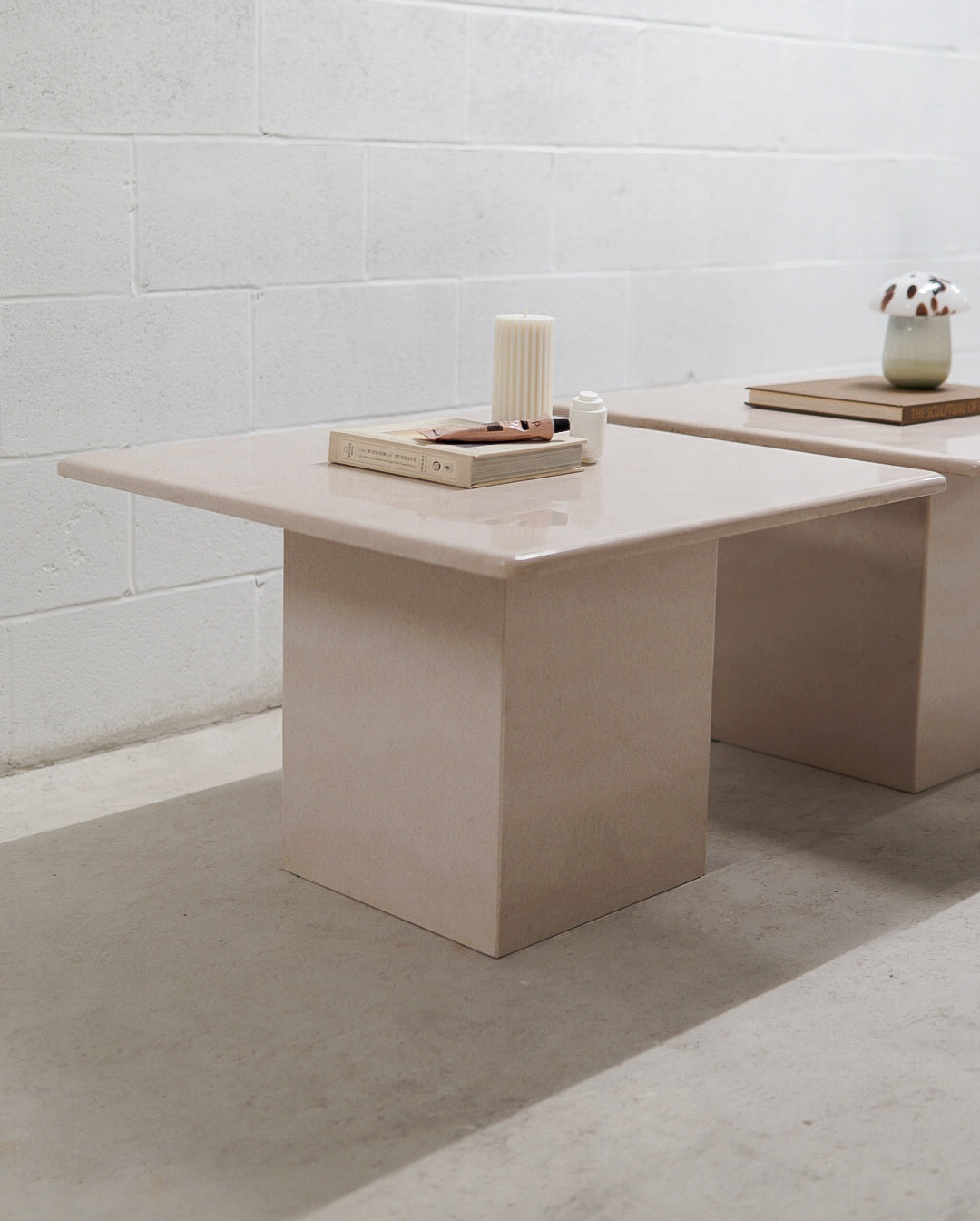 Vintage Pale Pink Granite Coffee Tables