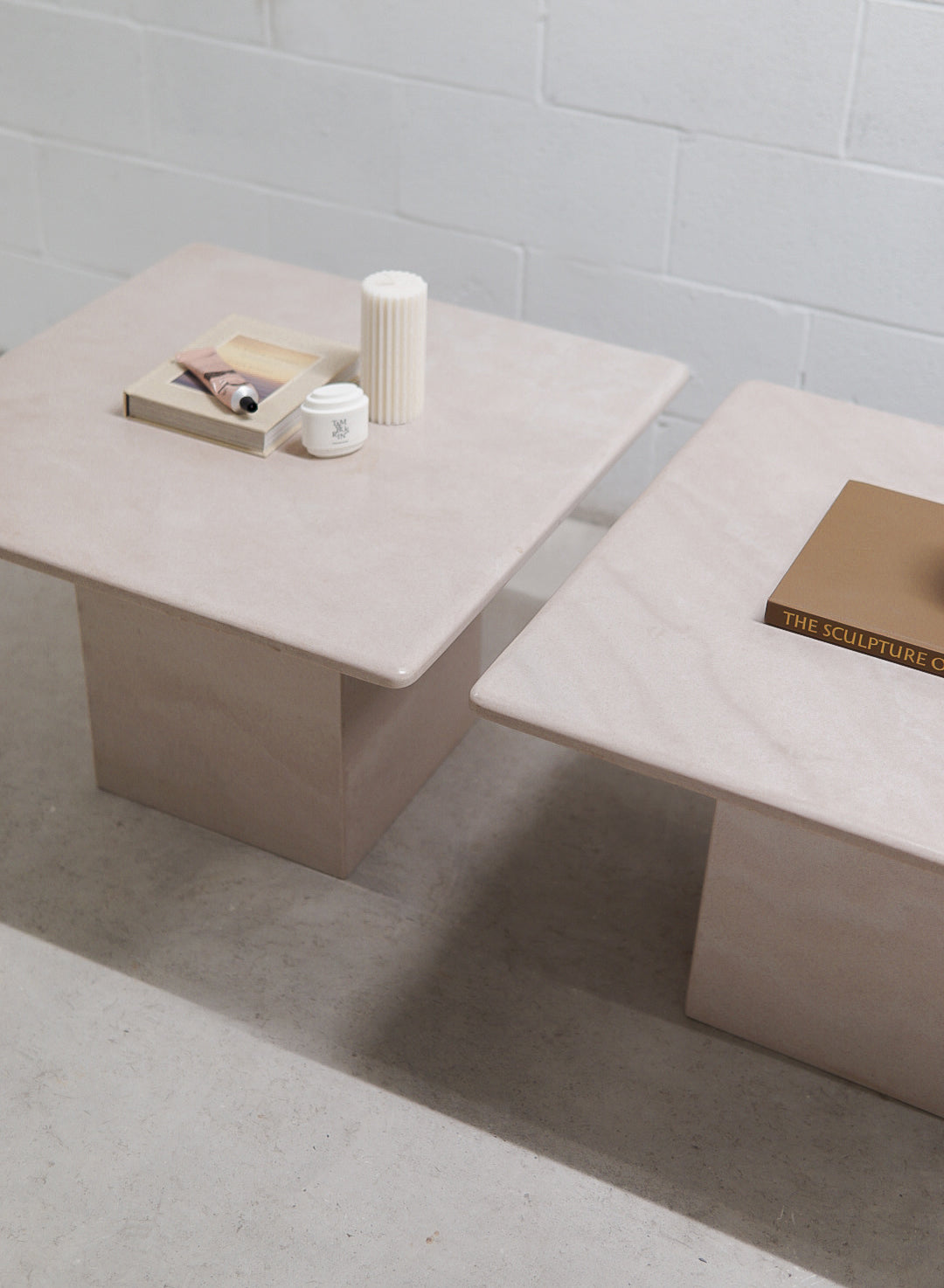 Vintage Pale Pink Granite Coffee Tables