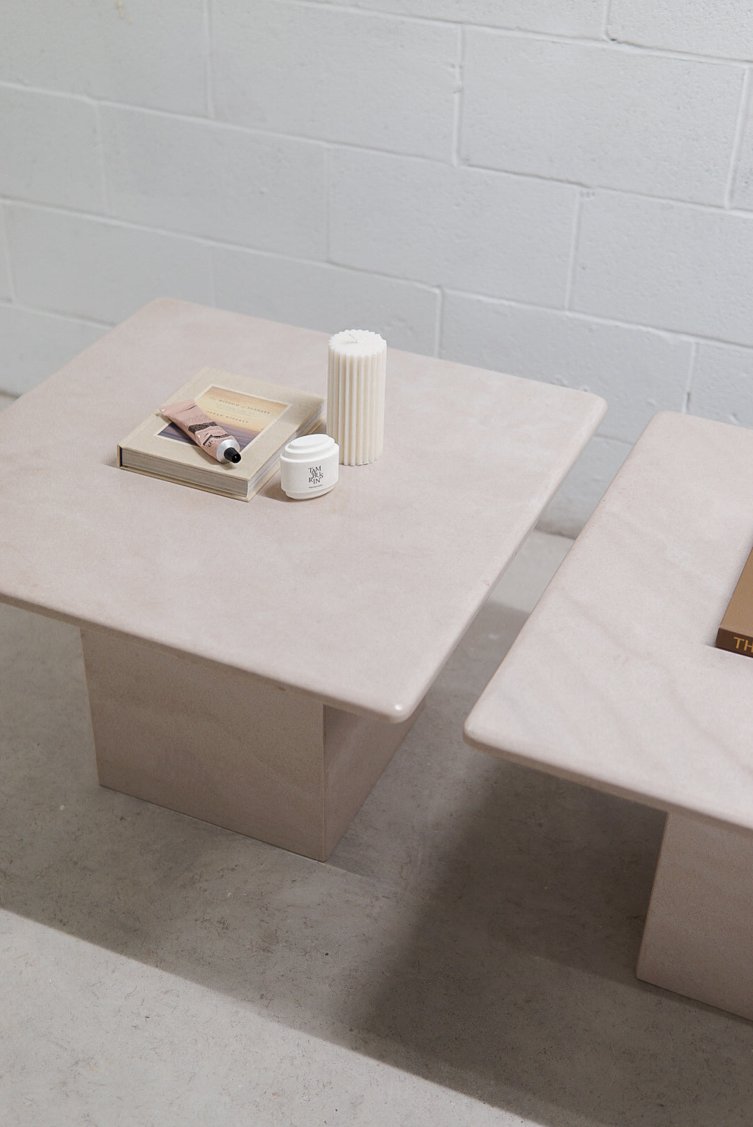 Vintage Pale Pink Granite Coffee Tables