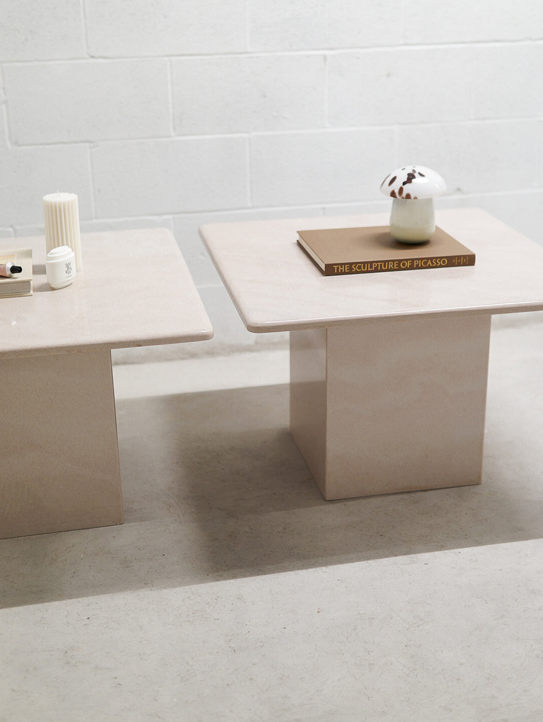 Vintage Pale Pink Granite Coffee Tables
