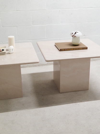 Vintage Pale Pink Granite Coffee Tables