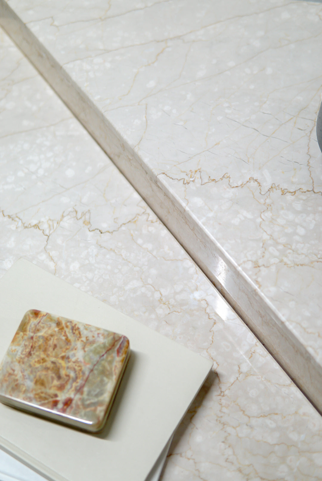 Vintage Limestone Two-Tier Origami Coffee Table