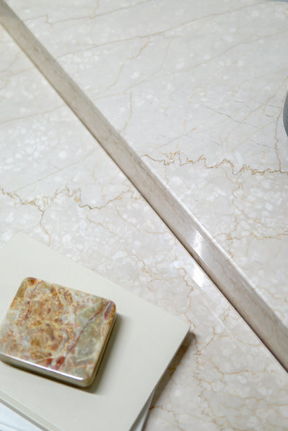 Vintage Limestone Two-Tier Origami Coffee Table