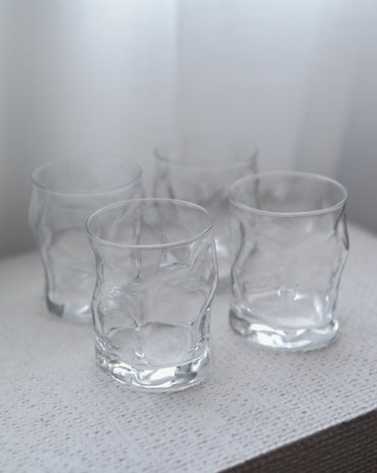 Set of Four Crinkle Drinking Glasses
