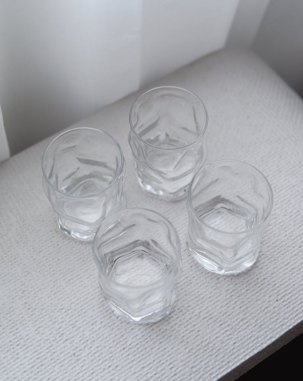 Set of Four Crinkle Drinking Glasses