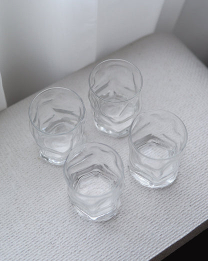 Set of Four Crinkle Drinking Glasses