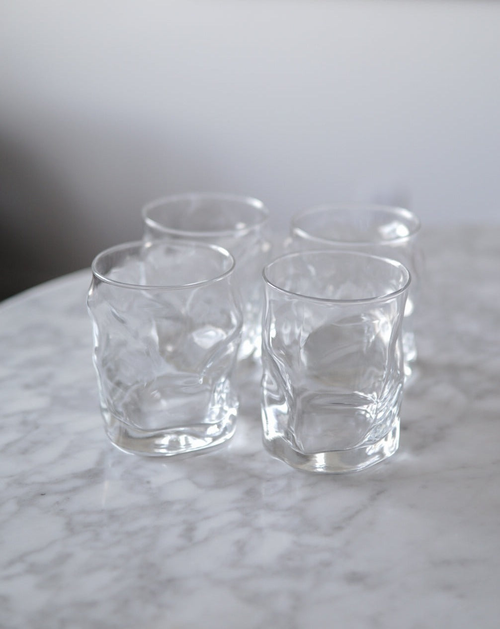 Set of Four Crinkle Drinking Glasses