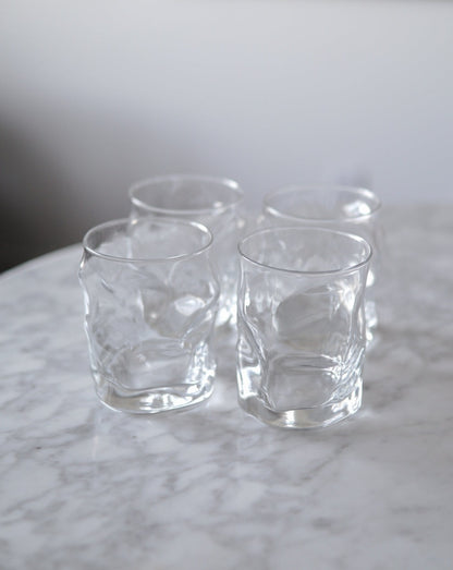 Set of Four Crinkle Drinking Glasses