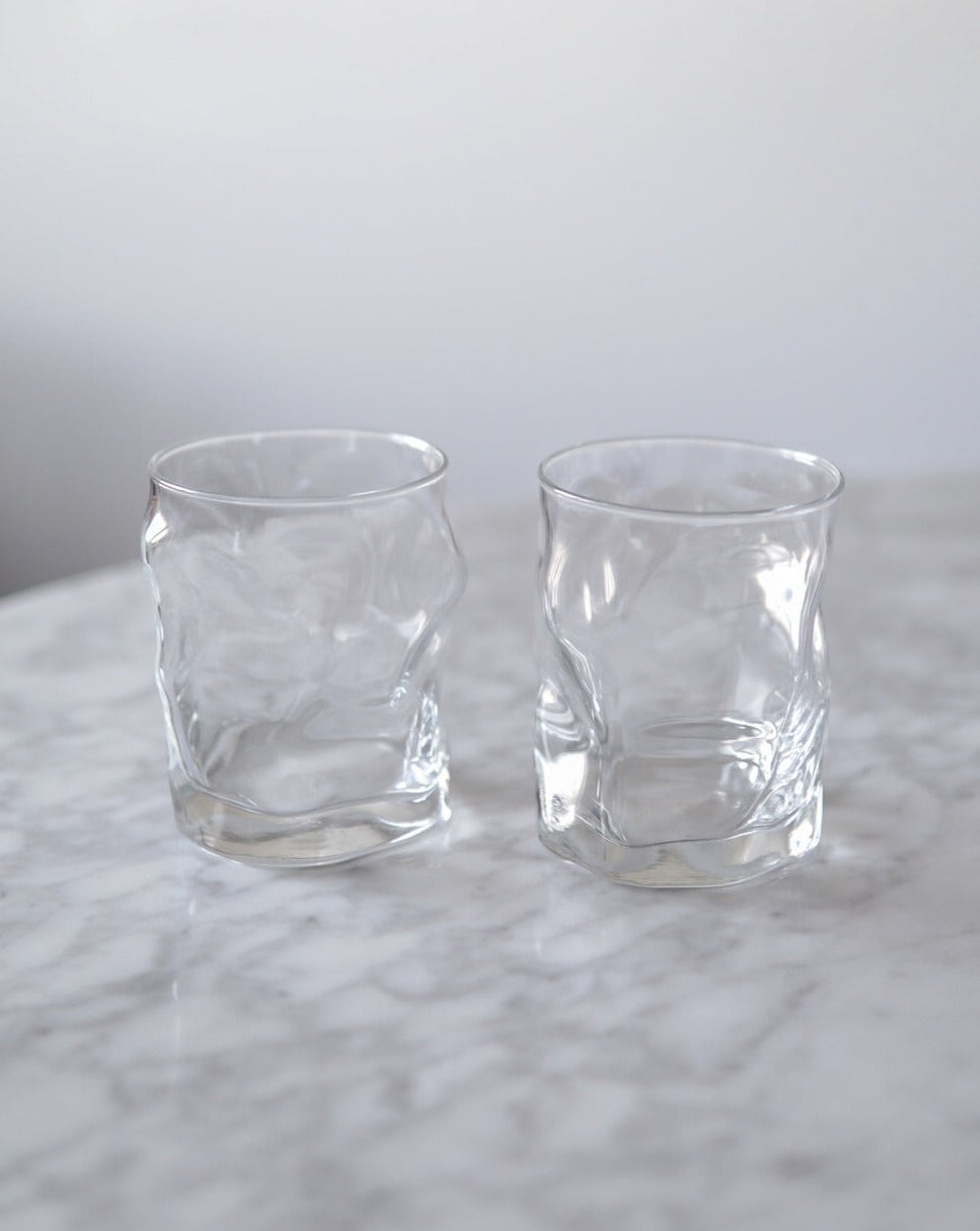 Set of Four Crinkle Drinking Glasses