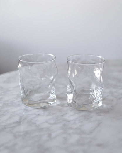 Set of Four Crinkle Drinking Glasses