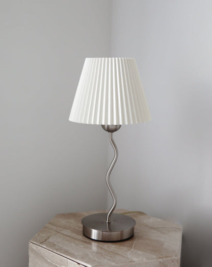 Squiggle Lamp with Plastic Pleated Lampshade