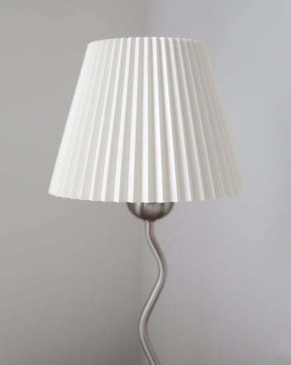 Squiggle Lamp with Plastic Pleated Lampshade