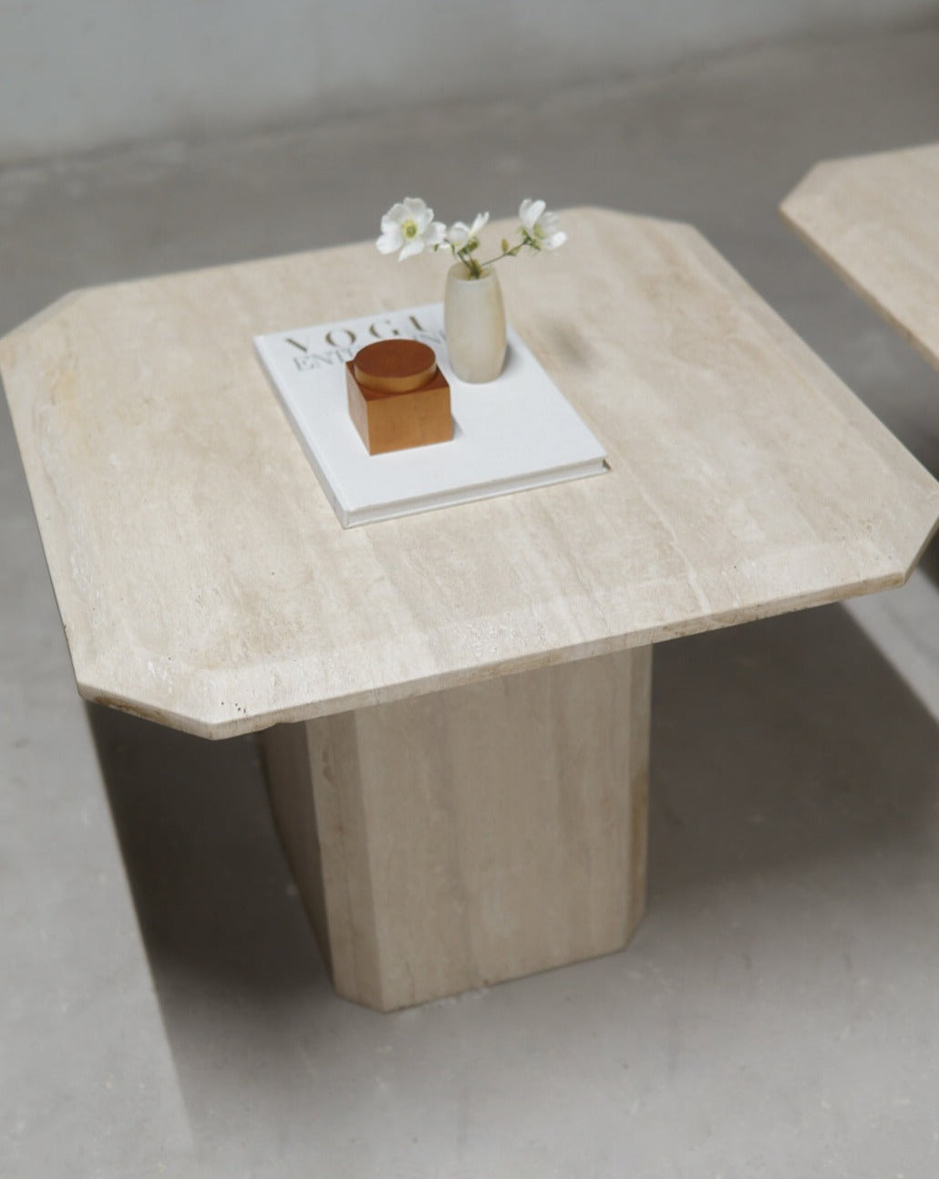 Vintage Travertine Side Table