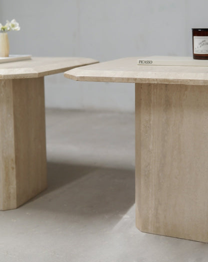 Vintage Travertine Side Table