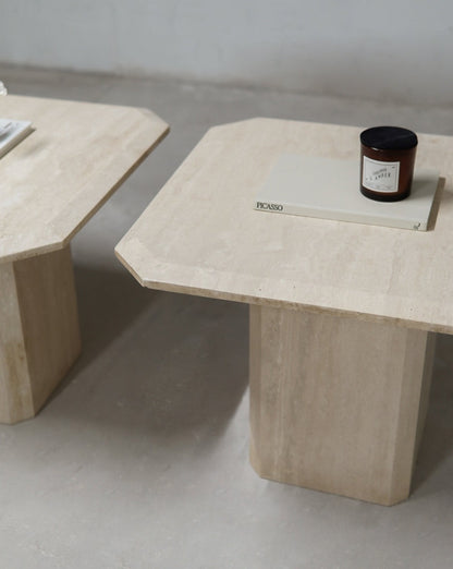 Vintage Travertine Side Table