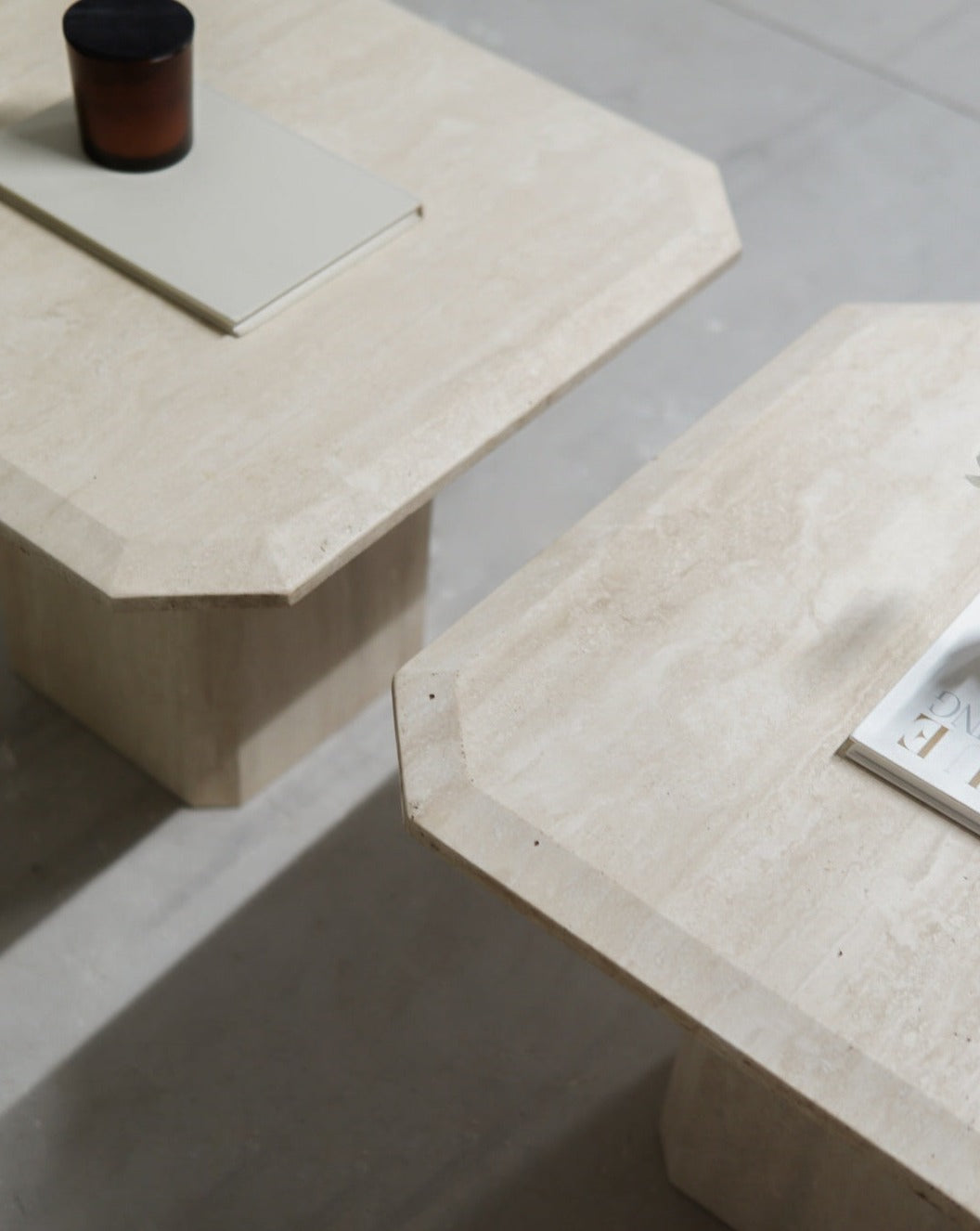 Vintage Travertine Side Table