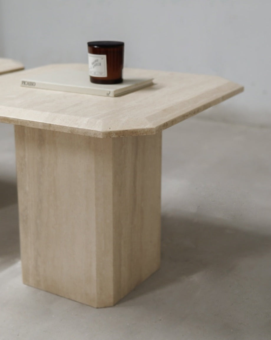 Vintage Travertine Side Table