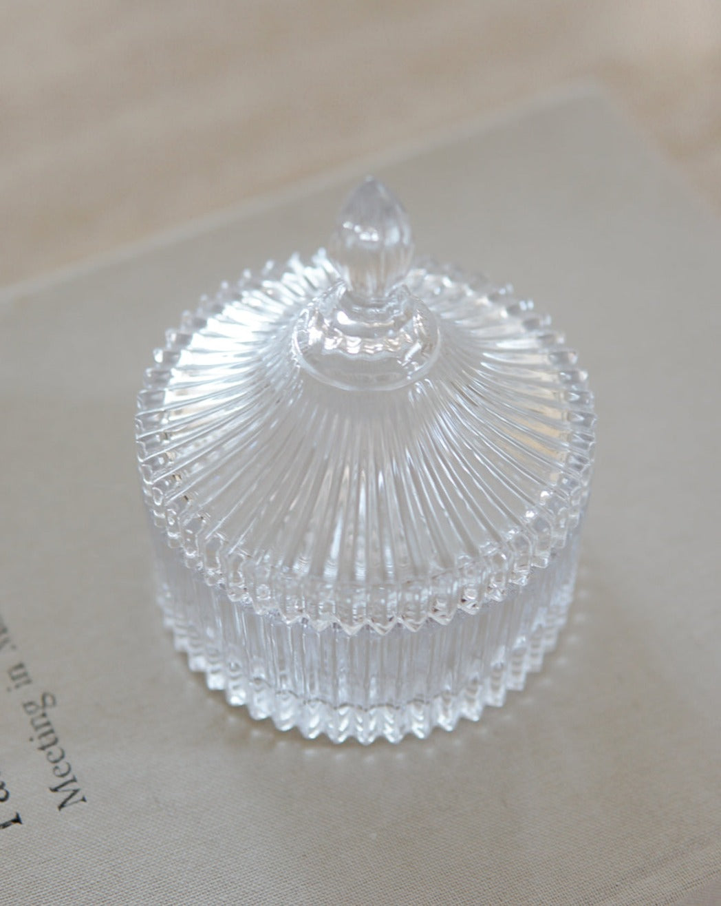 Ribbed Glass Trinket/Candy Dish