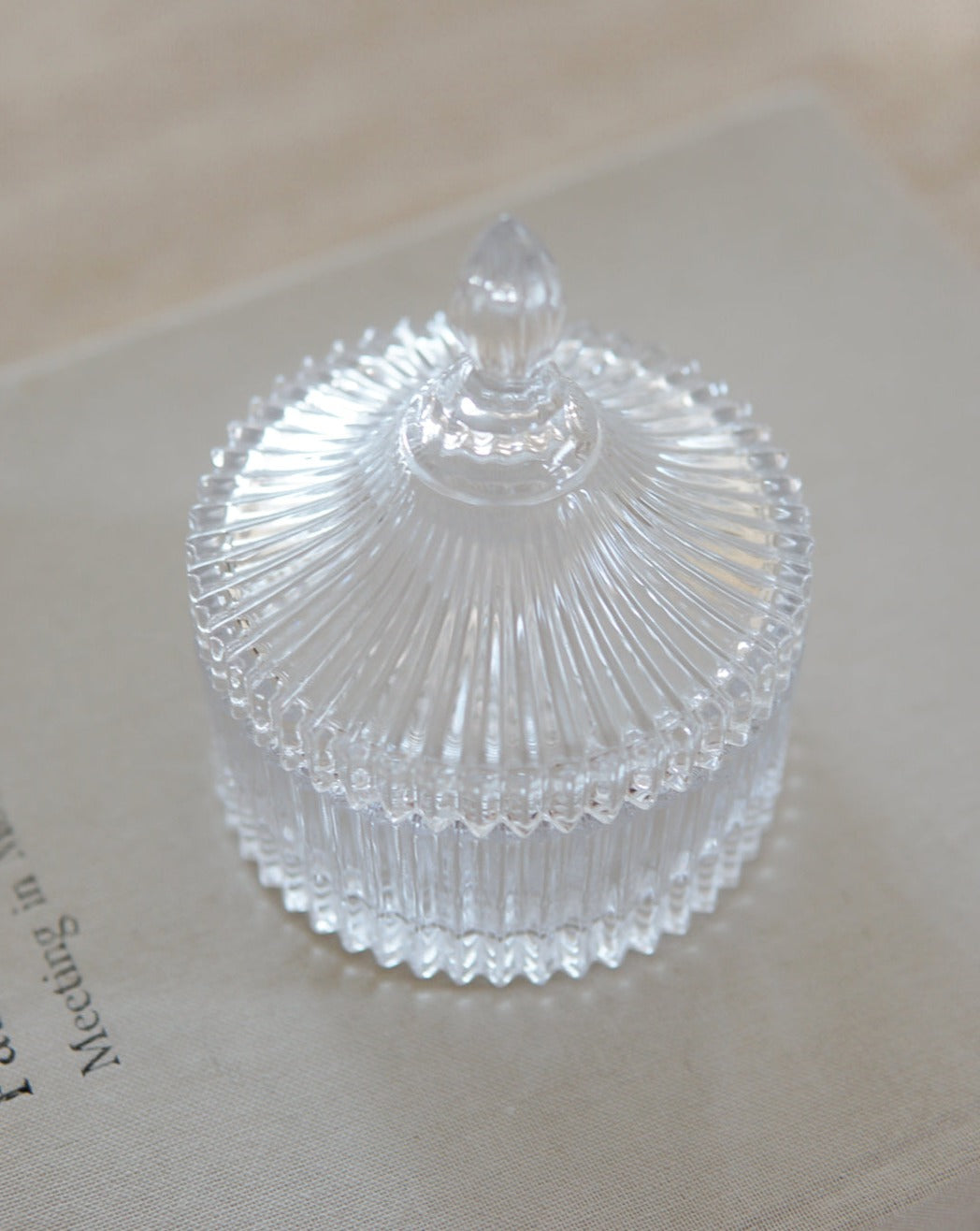 Ribbed Glass Trinket/Candy Dish