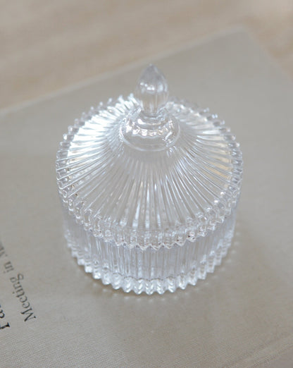 Ribbed Glass Trinket/Candy Dish