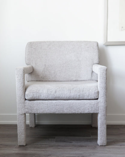 Milo Baughman-Style Parsons Bouclé Accent Chair