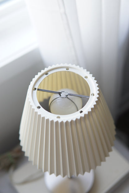 Squiggle Lamp with Plastic Pleated Lampshade