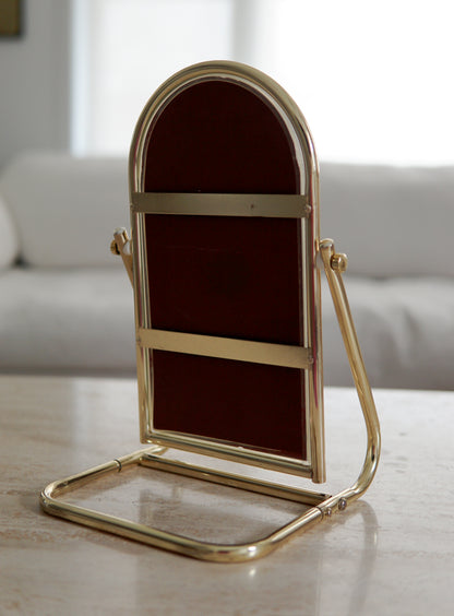 Vintage Brass Arched Vanity Mirror