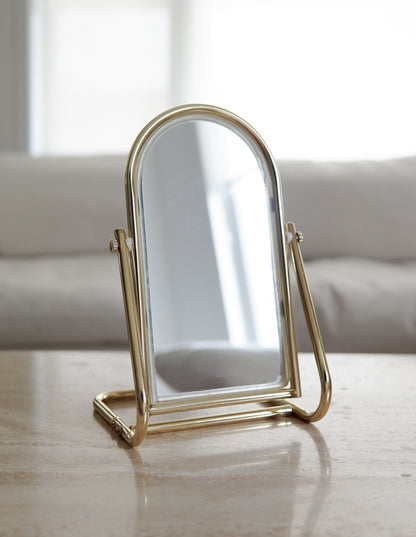 Vintage Brass Arched Vanity Mirror