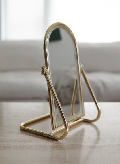 Vintage Brass Arched Vanity Mirror