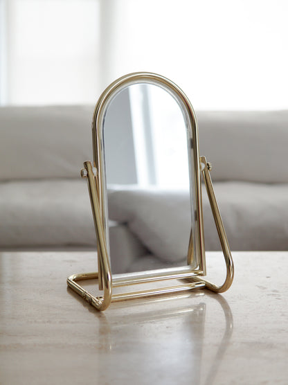 Vintage Brass Arched Vanity Mirror