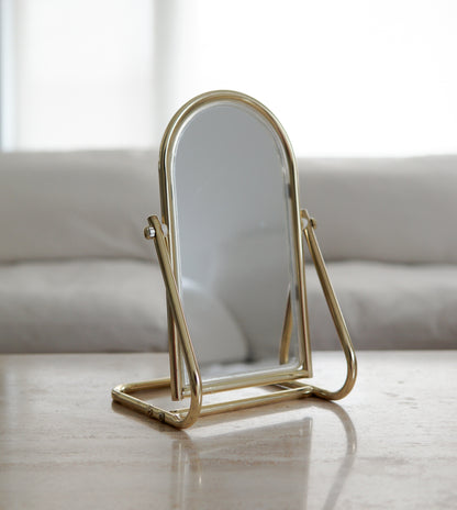 Vintage Brass Arched Vanity Mirror