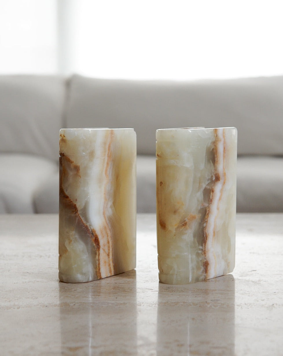 Pair of Large Onyx Bookends