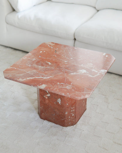 Rojo Coralito Marble Coffee Table