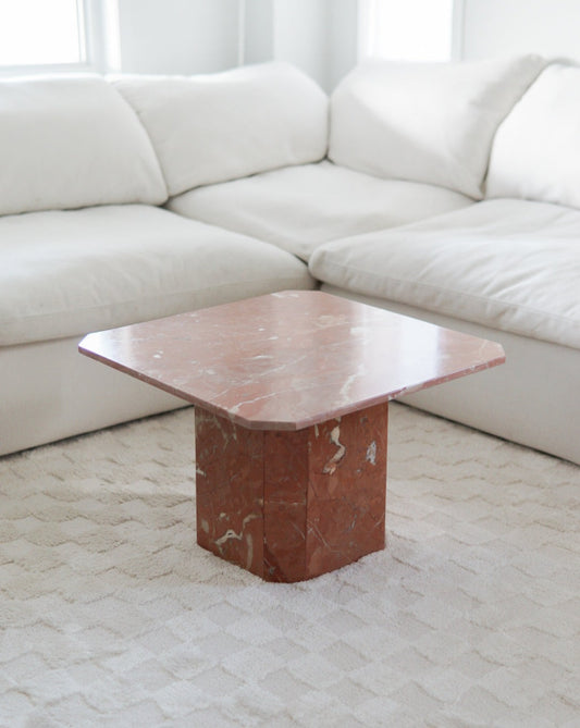 Rojo Coralito Marble Coffee Table