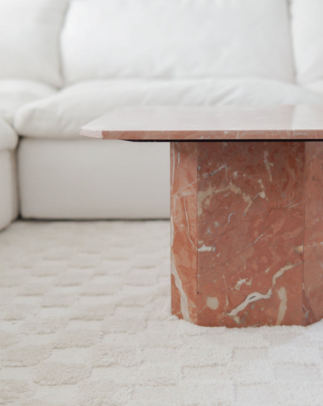 Rojo Coralito Marble Coffee Table