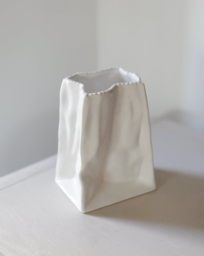 Italian Crinkle Paper Bag Vase by Mancer