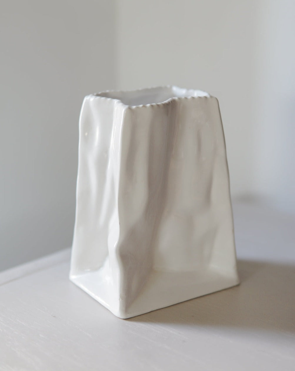 Italian Crinkle Paper Bag Vase by Mancer