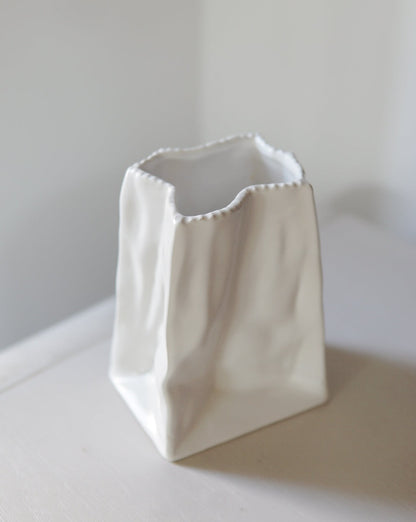 Italian Crinkle Paper Bag Vase by Mancer