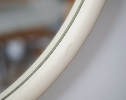 Vintage Cream Lacquer Oval Mirror