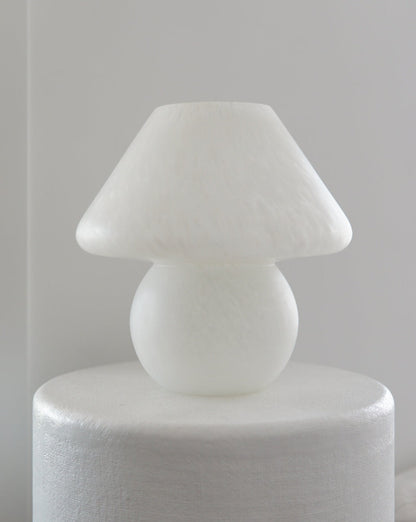 Vintage Frosted Glass Mushroom Lamp