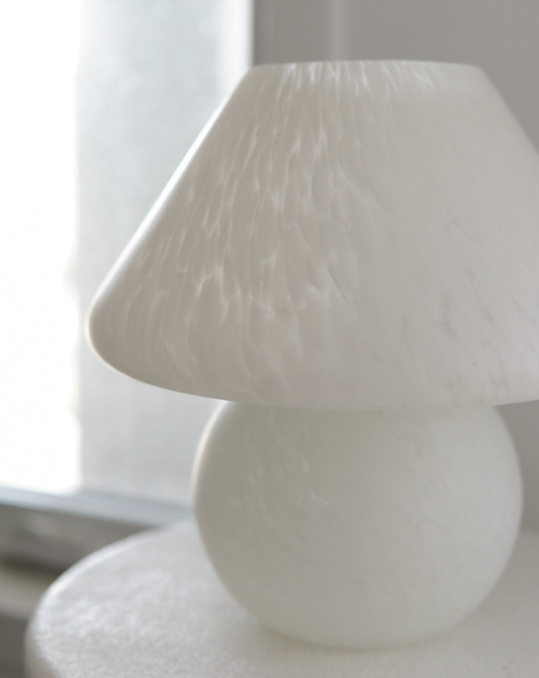 Vintage Frosted Glass Mushroom Lamp