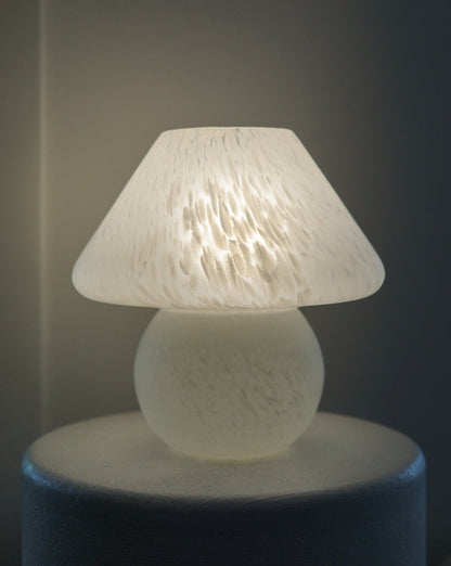 Vintage Frosted Glass Mushroom Lamp