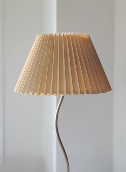 Silver Squiggle Lamp with Pleated Lampshade