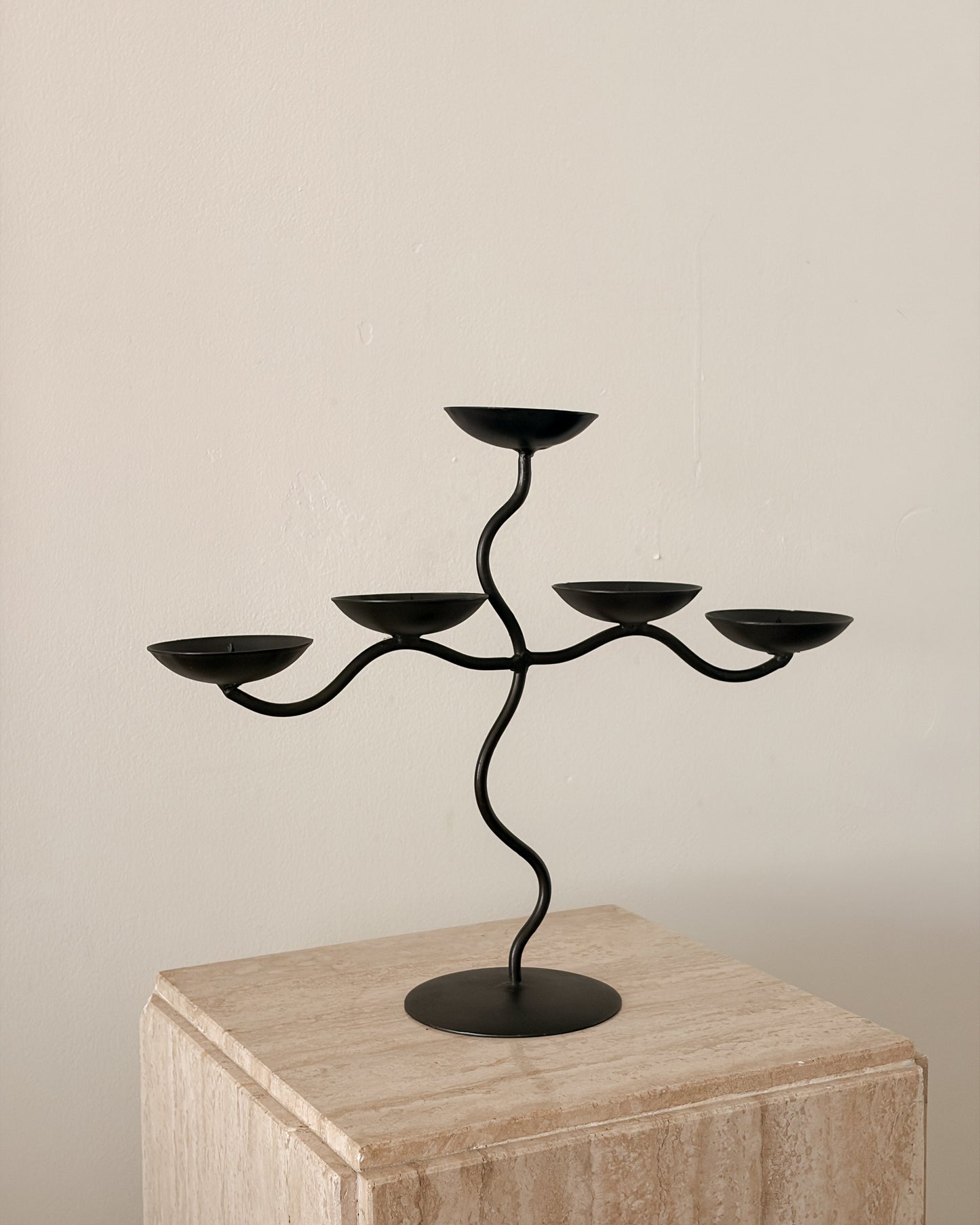 Vintage Wavy Iron Candelabra
