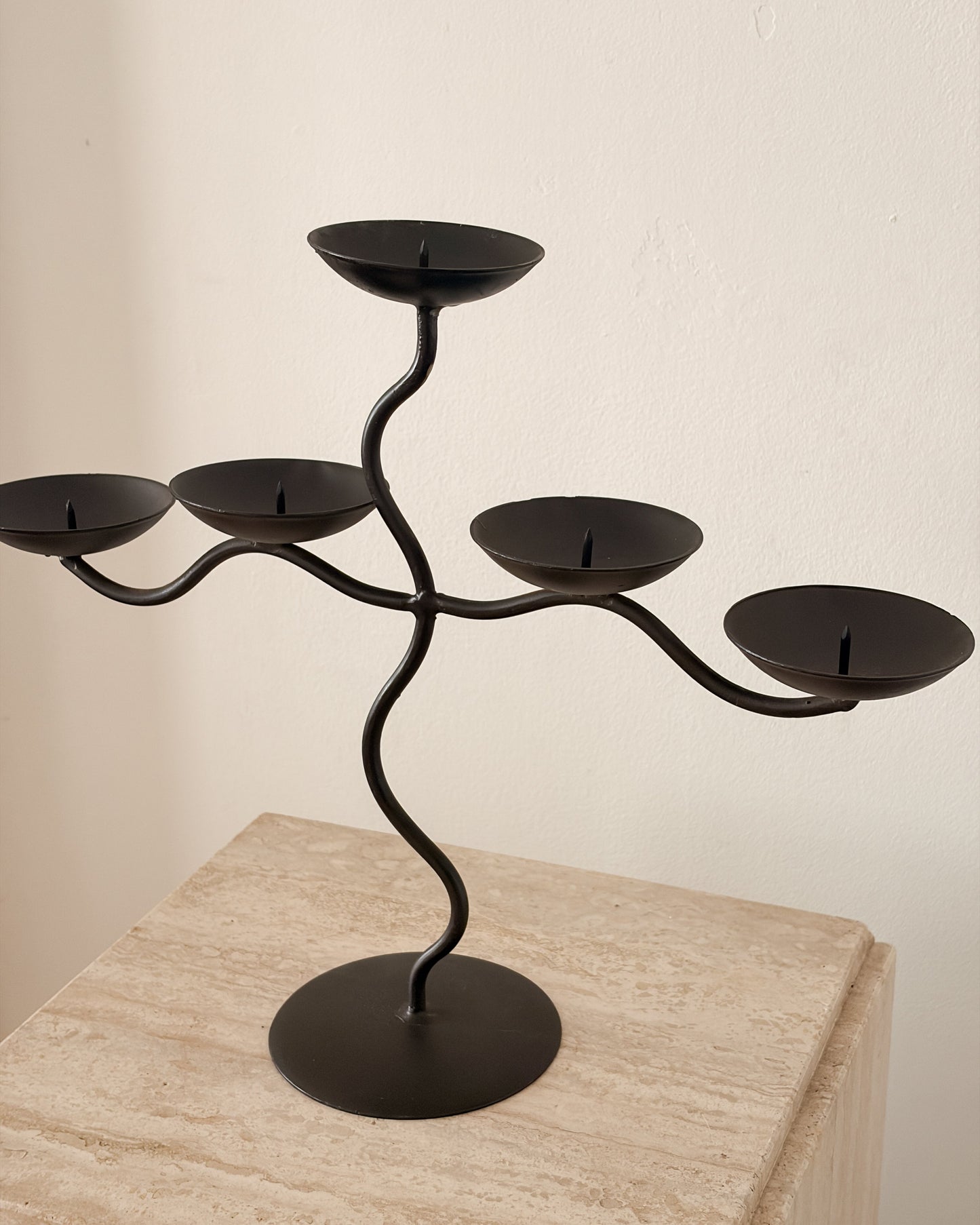 Vintage Wavy Iron Candelabra