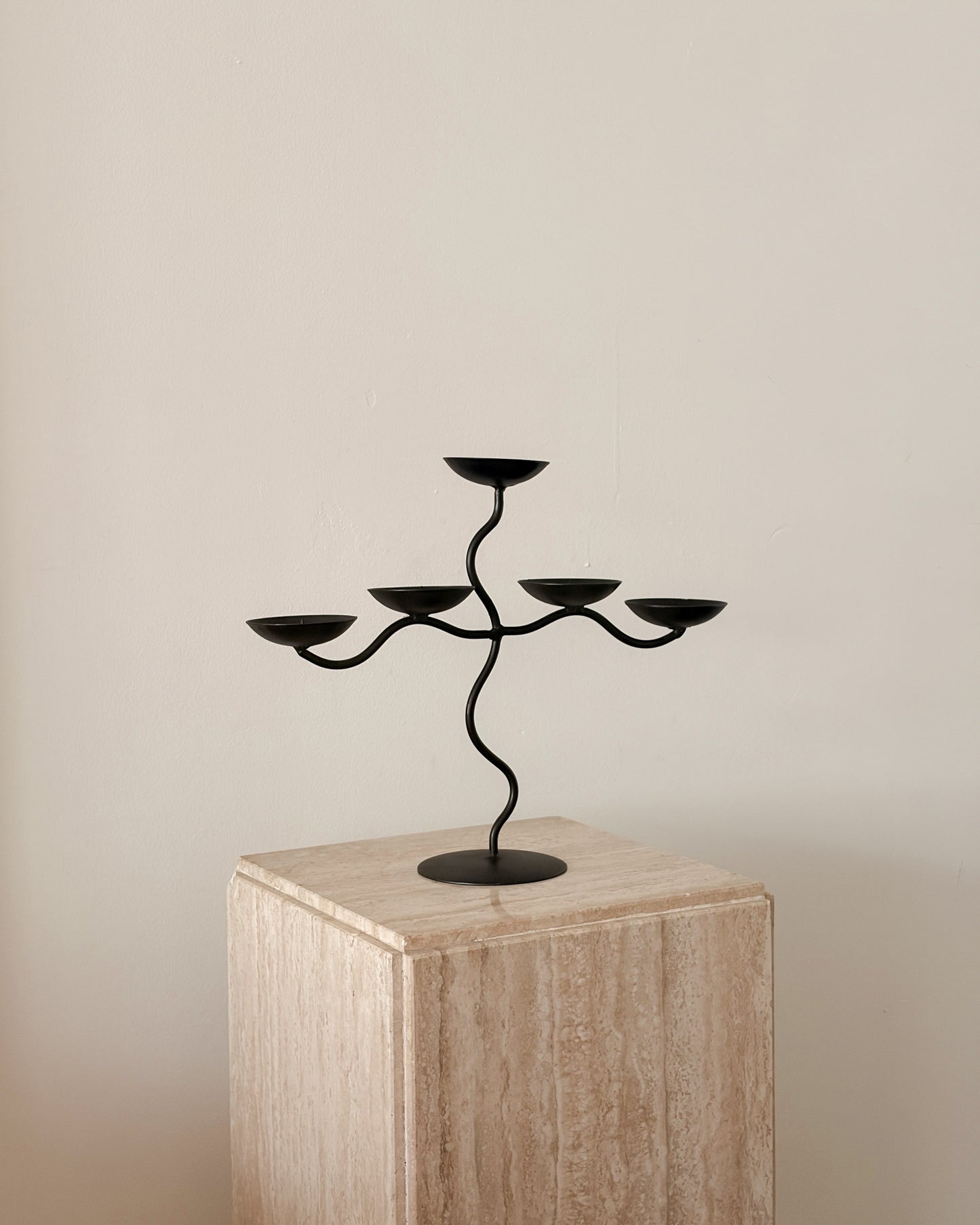 Vintage Wavy Iron Candelabra