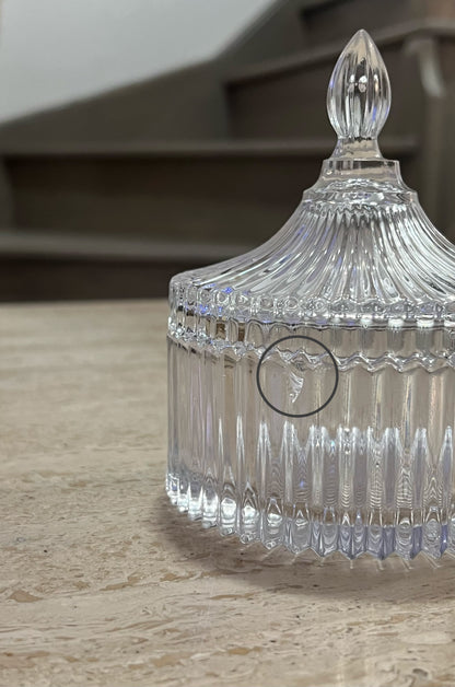 Ribbed Glass Trinket/Candy Dish